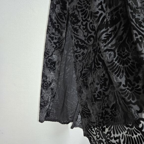 NEW Lularoe Joy Velvet Burnout Cardigan Duster Sz M Black Witchy Whimsigoth - Picture 4 of 11